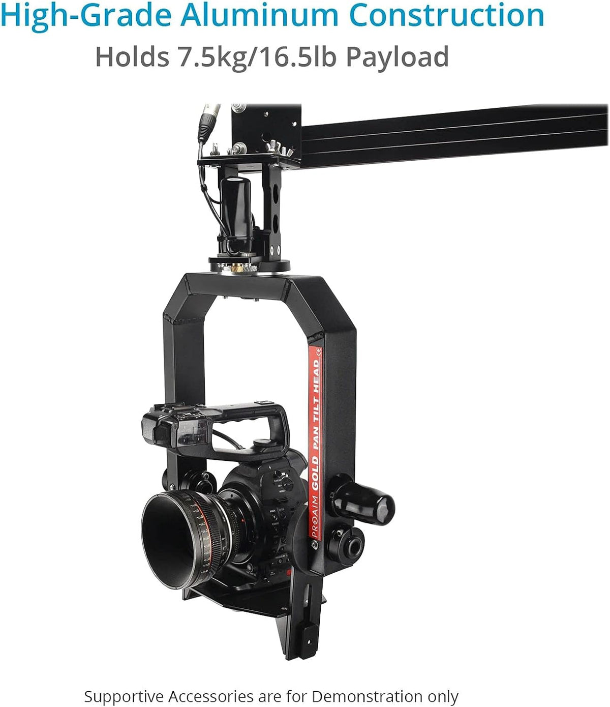 Gold Motorized Camera Pan Tilt Head with Joystick Control U1782
