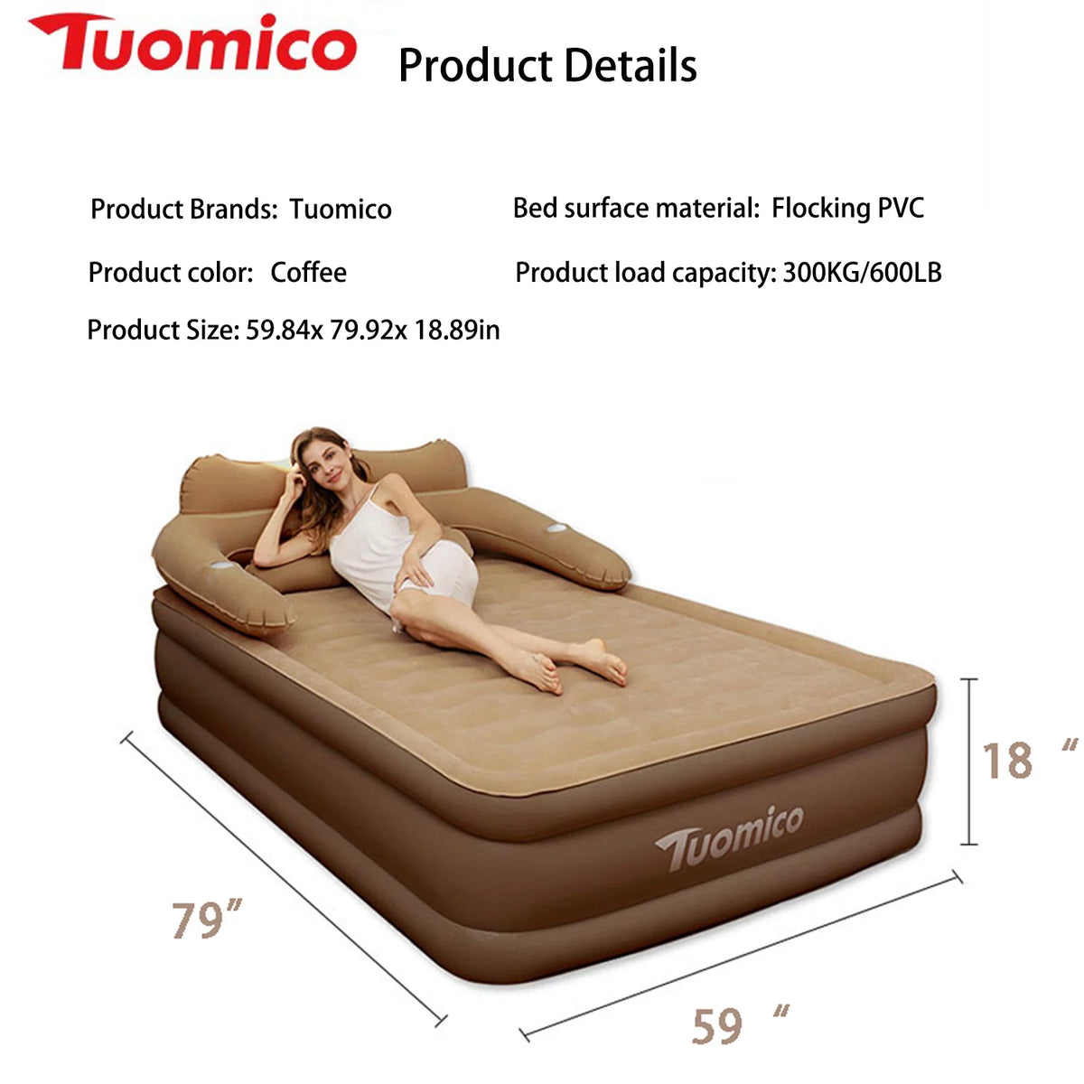 Queen Air Mattress with Built-in Pump V9543