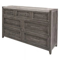 Gray Solid Wood Seven Drawer Triple Dresser L8904
