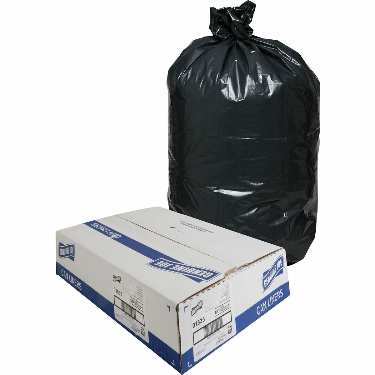Black 60 Gallon Trash Can Liners, 50 per Box J6776