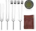 Tuning Forks Set 128Hz 136Hz 256Hz 384Hz with Red Leather Pouch K723280