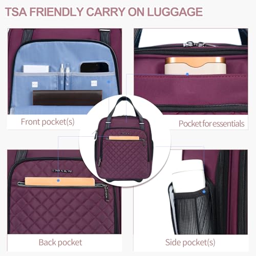 Black 16" Carry On Bag with Wheels T390401