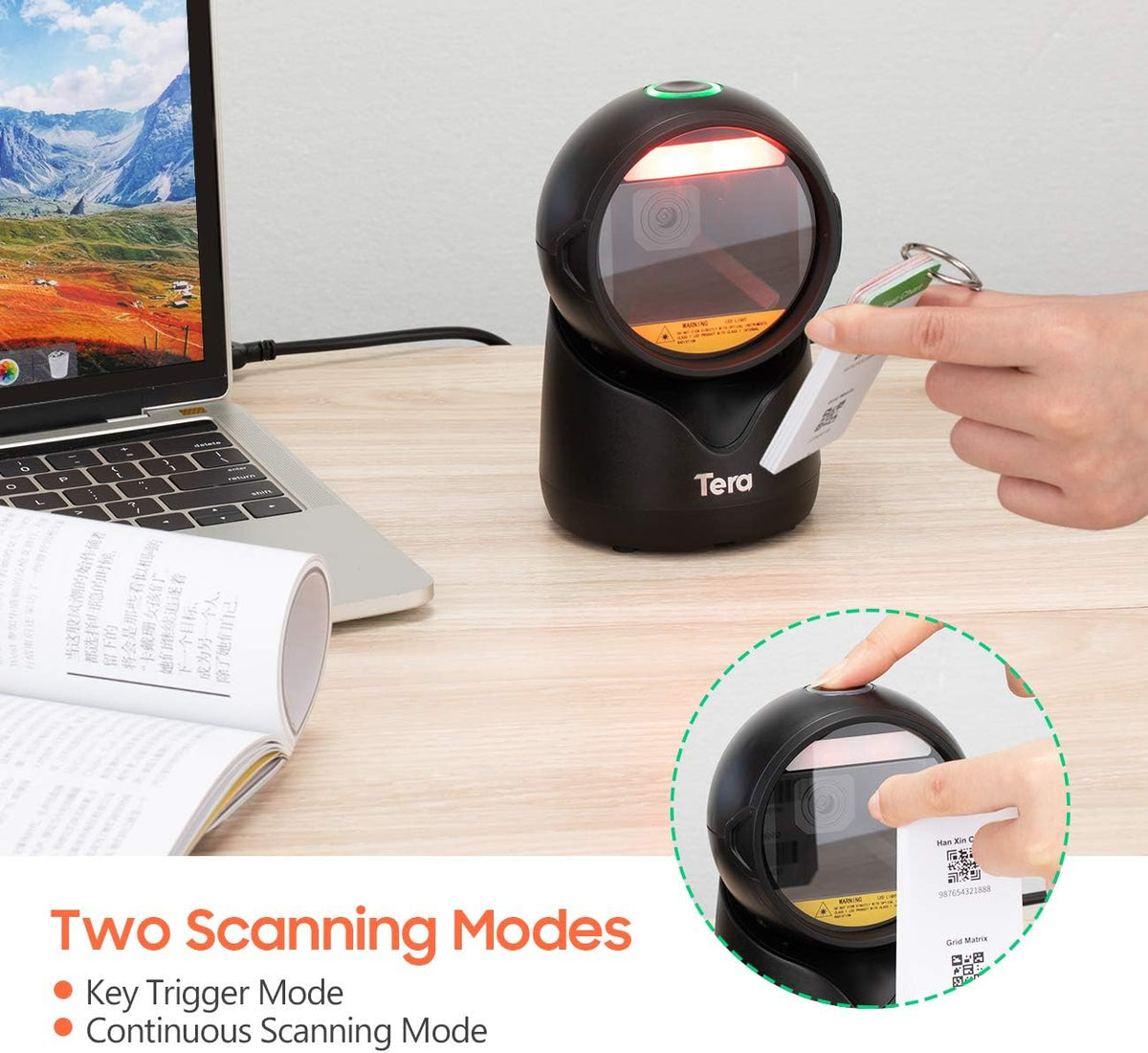 Desktop Omnidirectional Barcode Scanner with Adjustable Scan Head O793