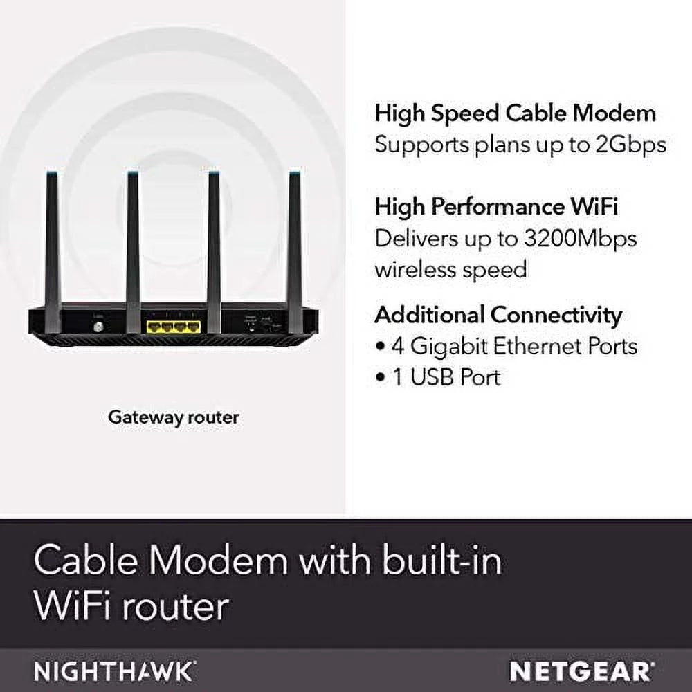 Cable Modem WiFi Router Combo AC3200 DOCSIS 3.1 W1481