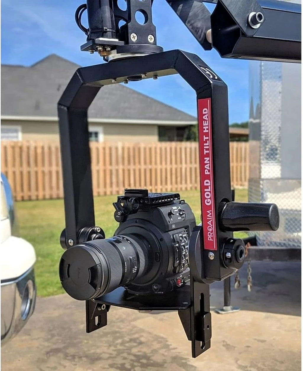 Gold Motorized Camera Pan Tilt Head with Joystick Control U1782