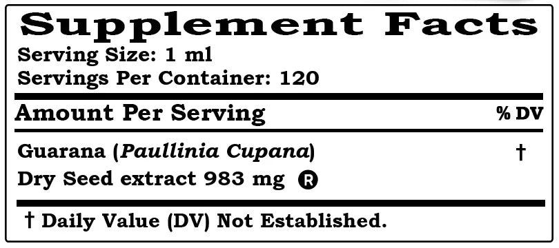 Guarana Dry Seed Liquid Extract 4 Fl.Oz D6098