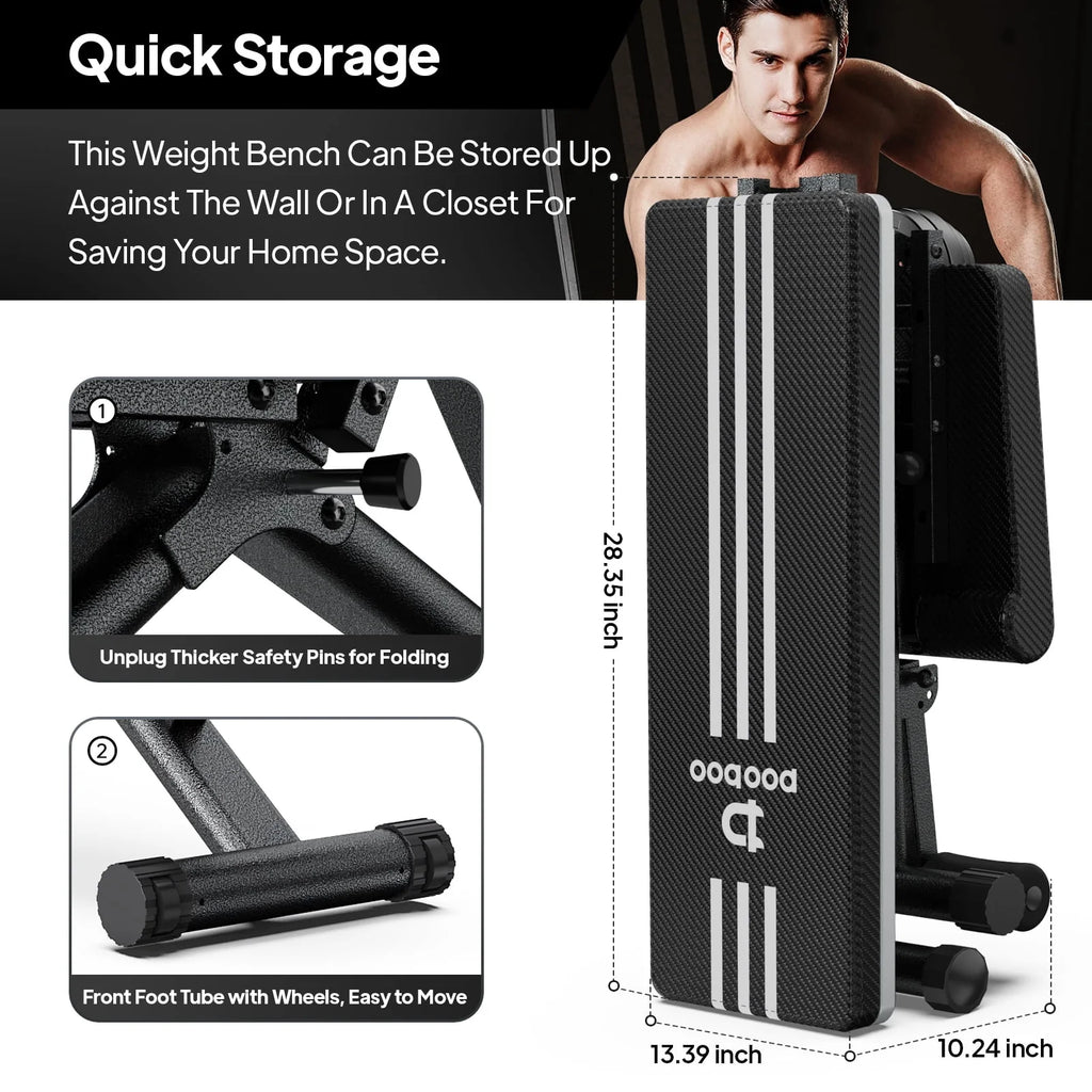 Foldable Adjustable Weight Bench Q951