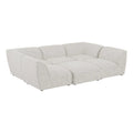 Cream Linen Textured Modular Sectional D8092