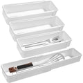White 4pack Expandable Drawer Organizer Trays A318