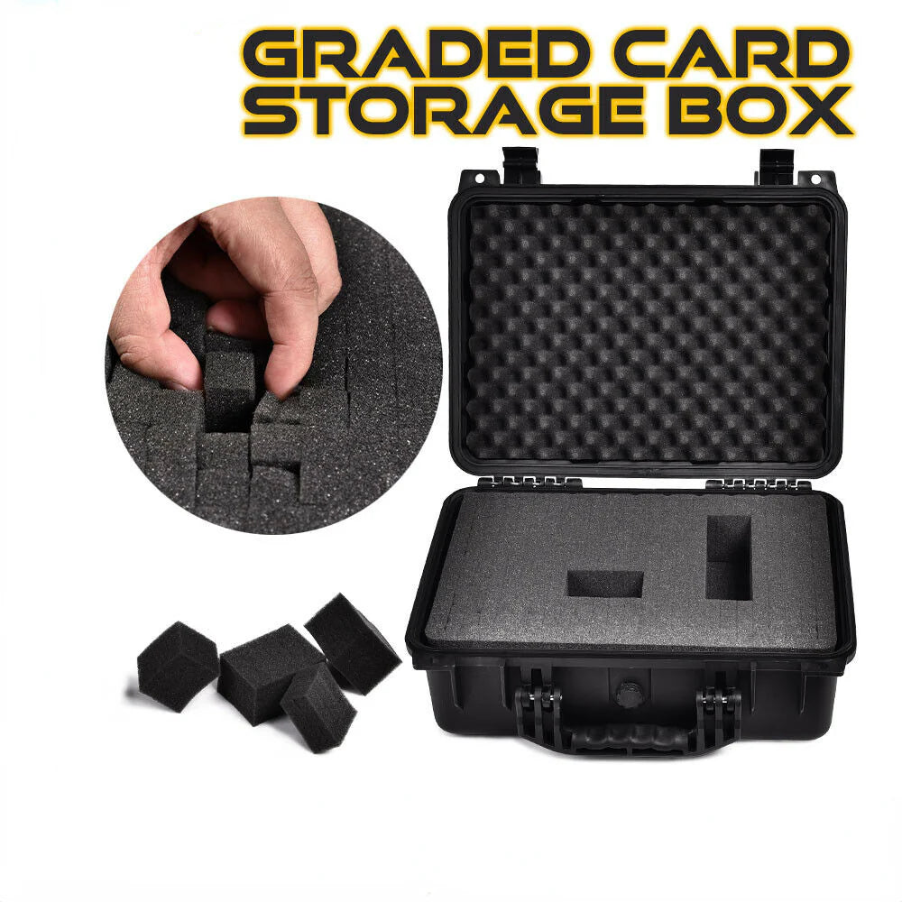 Graded Card Storage Box with Foam Slots, Large, Black U16835
