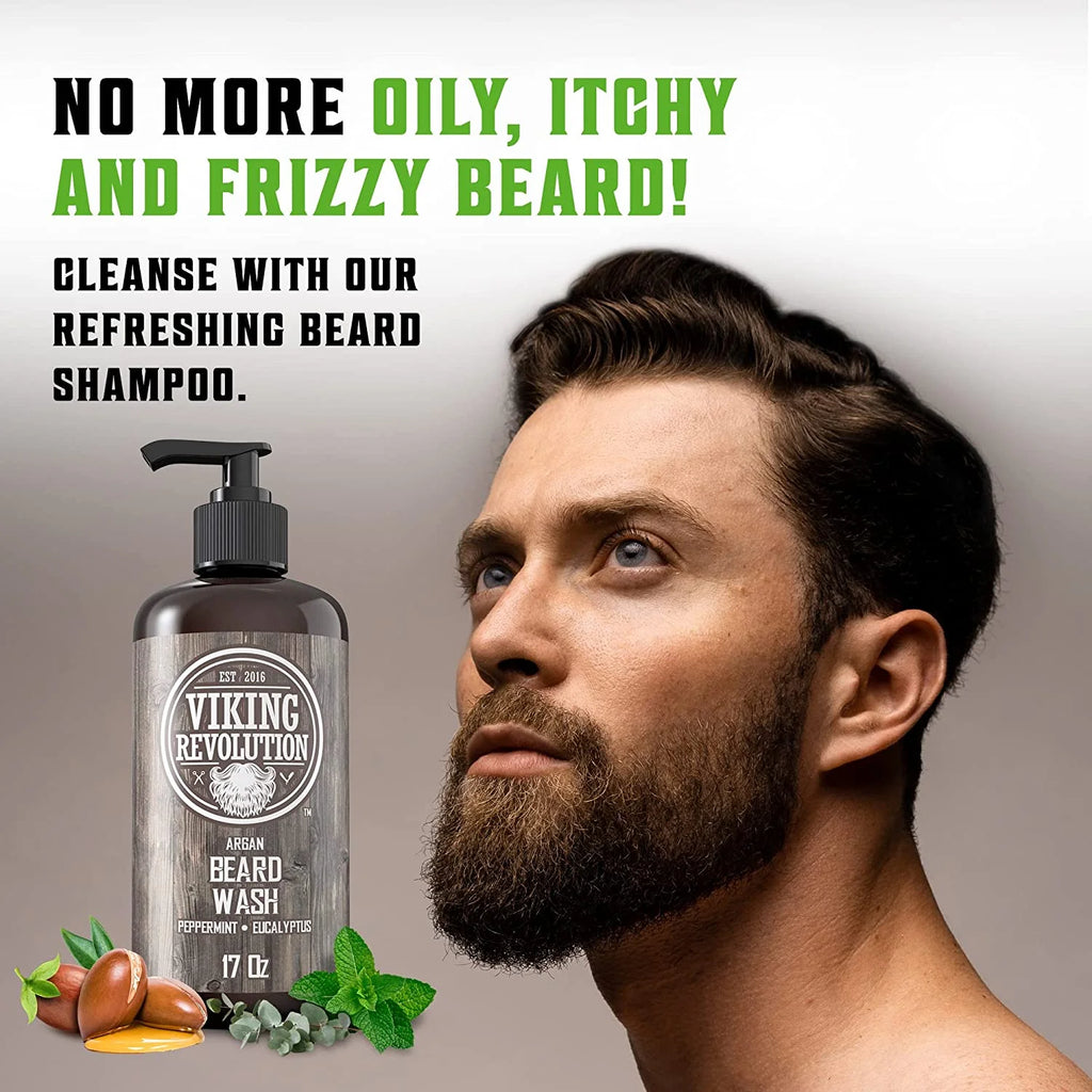 Beard Wash & Beard Conditioner Peppermint & Eucalyptus 34 Oz O91768