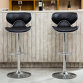 Brown Leatherette Adjustable Swivel Barstool Set of 2 Y1813