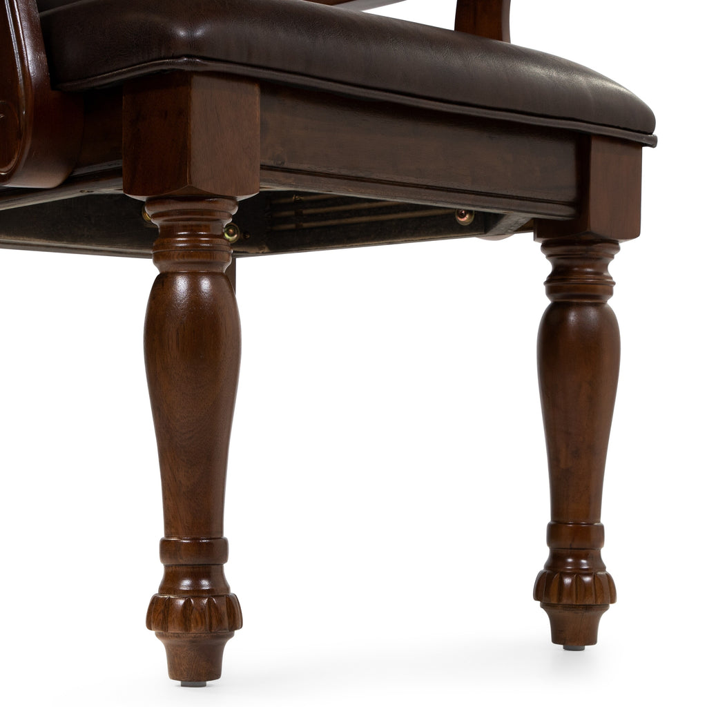 Faux Leather Dining Arm Chairs Set of 2 I7505