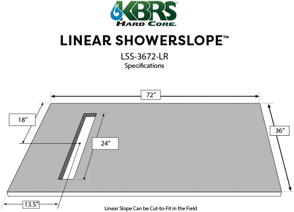 36” x 72” Linear Drain Shower Kit with ABS Drain Body V823