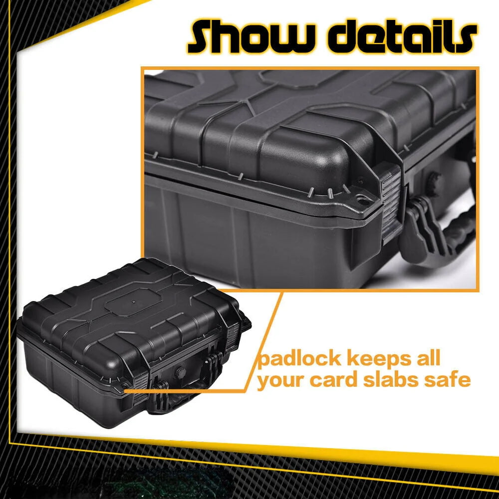 Graded Card Storage Box with Foam Slots, Large, Black U16835