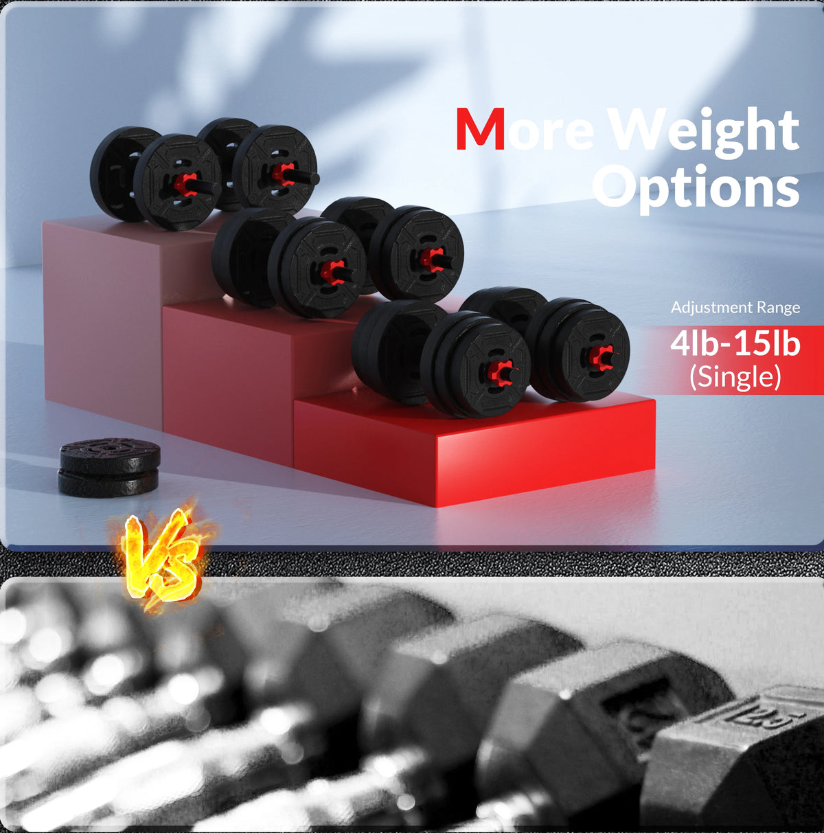 60LB 4-in-1 Adjustable Dumbbell Barbell Kettlebell Set I60583