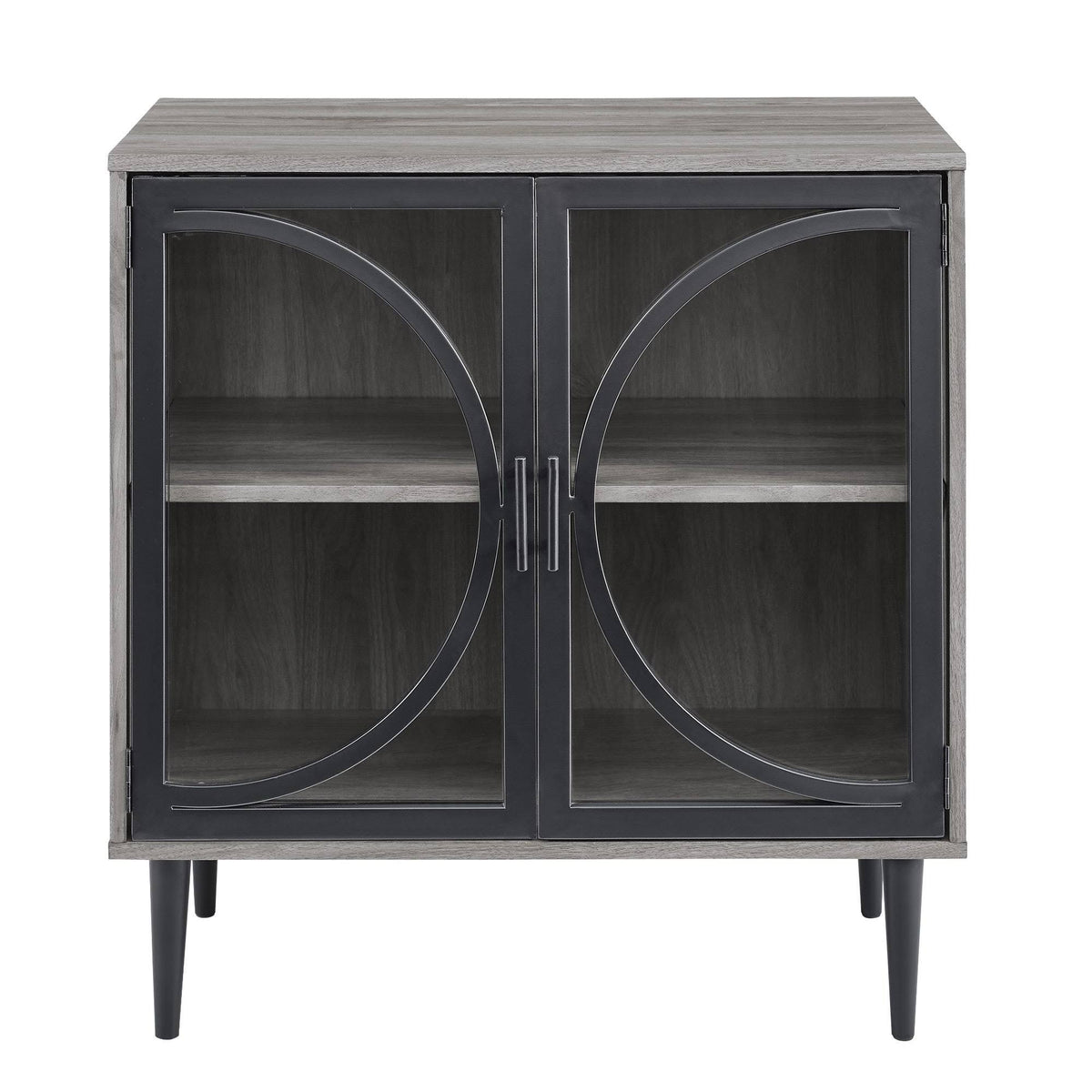 Metal and Glass Door Accent Console P53903