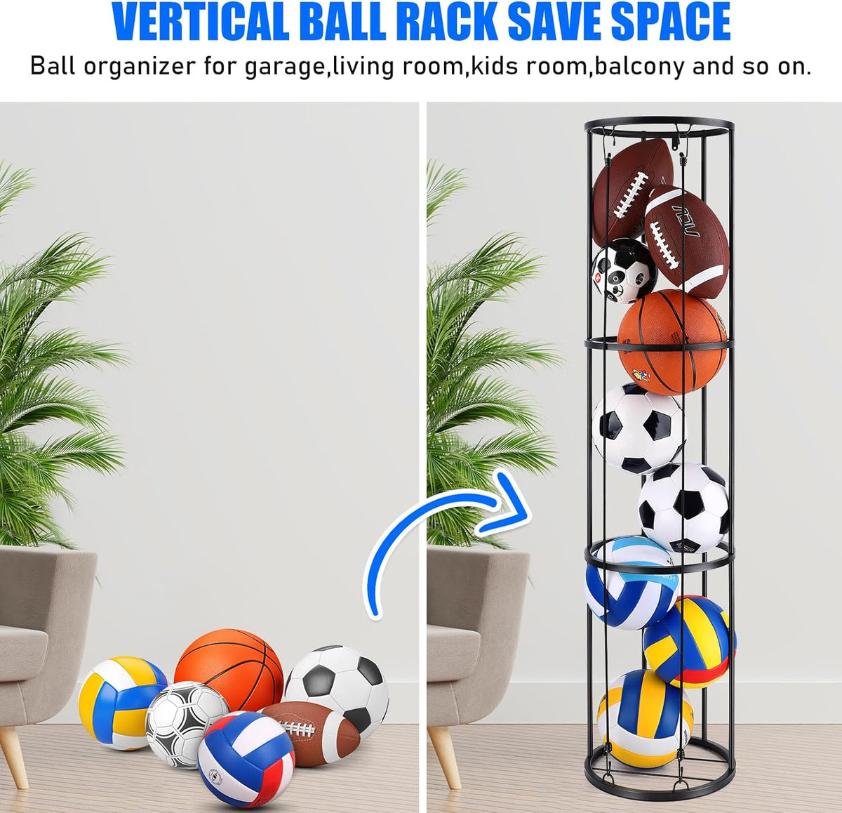 3 Layer Vertical Ball Storage Rack G779