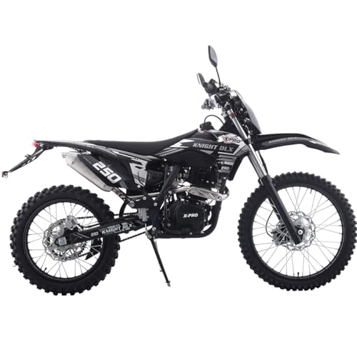 Blue 250 Dirt Bike 5-Speed Manual Transmission 21"/18" Wheels Electric/Kick Start E683