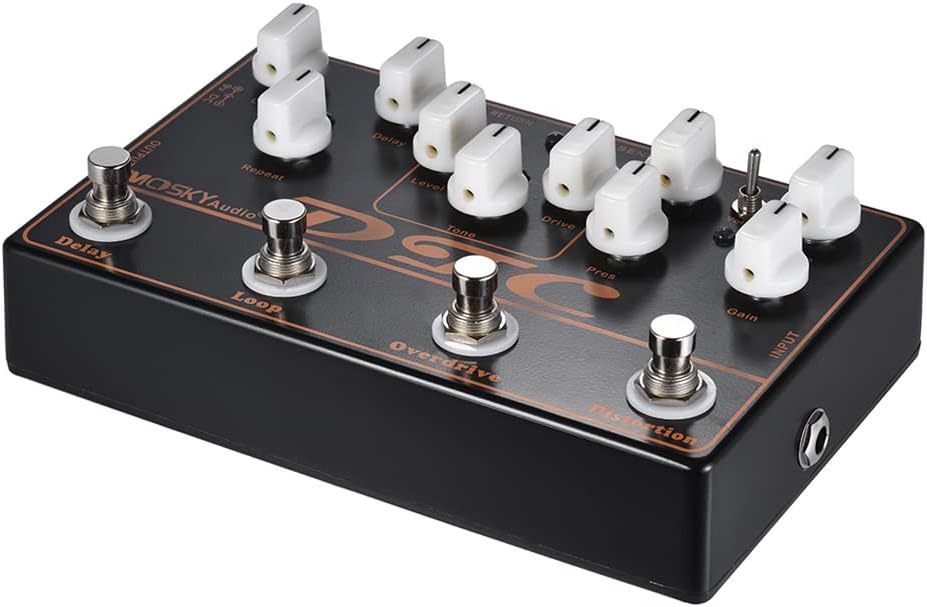 4-in-1 Electric Guitar Effects Pedal Distortion Overdrive Loop Delay D12342