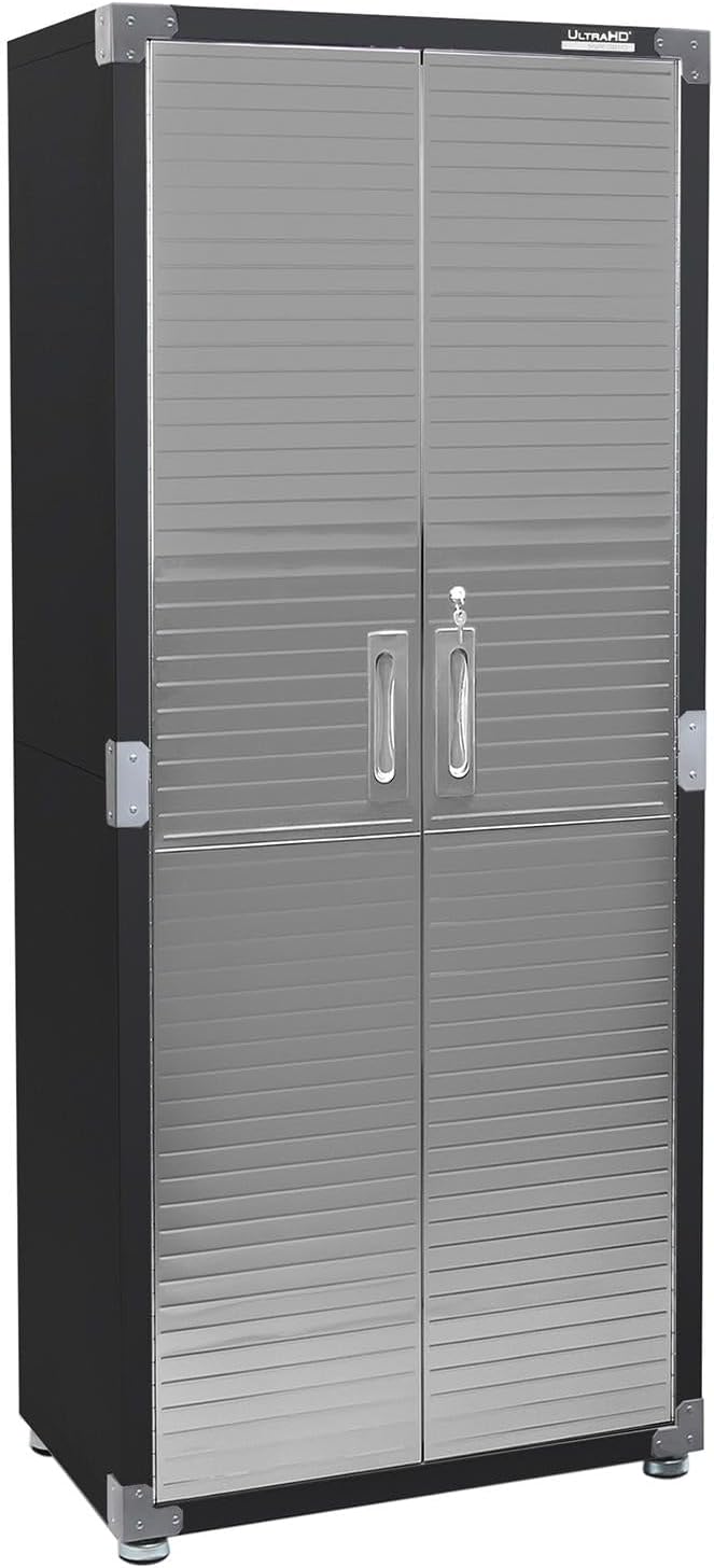 Solid Steel Lockable Metal Storage Cabinet with Adjustable Shelves, 30" W x 18" D x 72" H, Graphite E44844