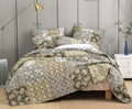 Bohemian Cotton Real Patchwork Floral Quilt Bedspread Reversible Multi-Colorful Rustic Quilted Coverlet Set Queen 3-Pieces O5953