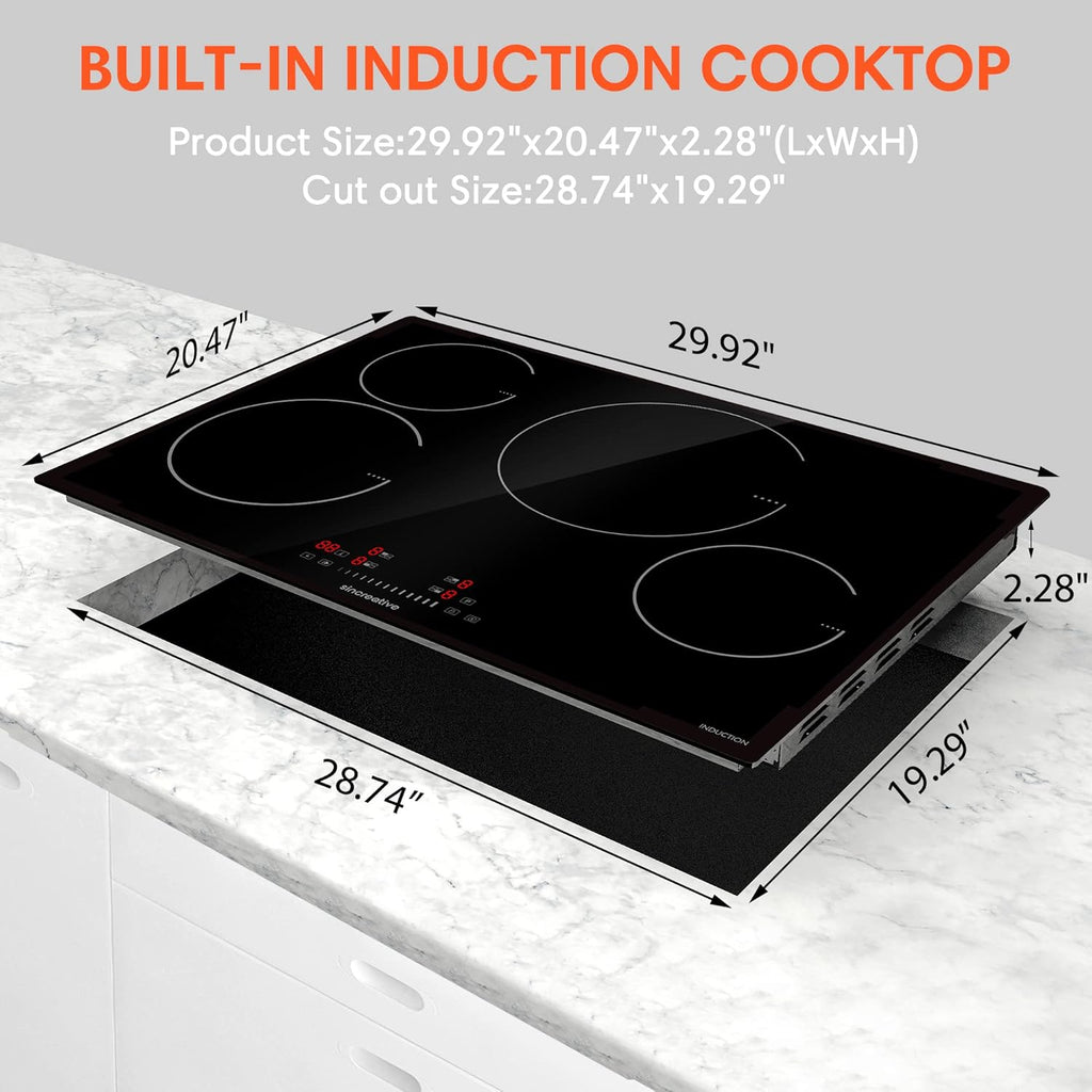 30 Inch 4 Burners Induction Cooktop with Timer D238937