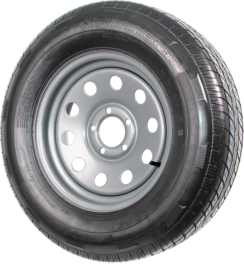 Gray Modular Trailer Tire On Rim ST205/75R15 5 Lug Wheel W191815