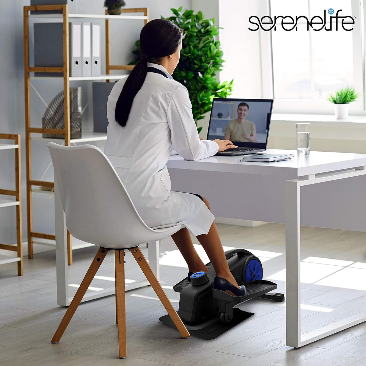 Compact Ergonomic Under Desk Elliptical Machine with 8 Resistance Level X7625