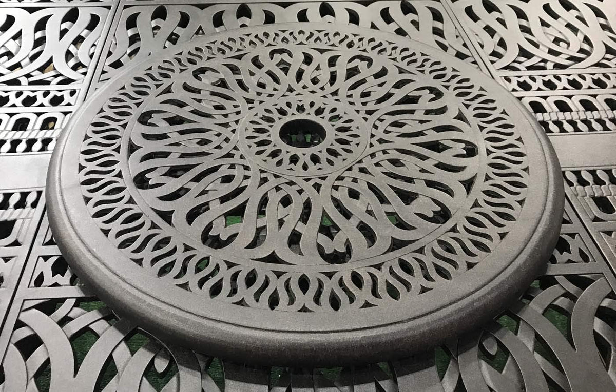 Bronze Cast Aluminum Lazy Susan Turntable Rotating Tray E6373