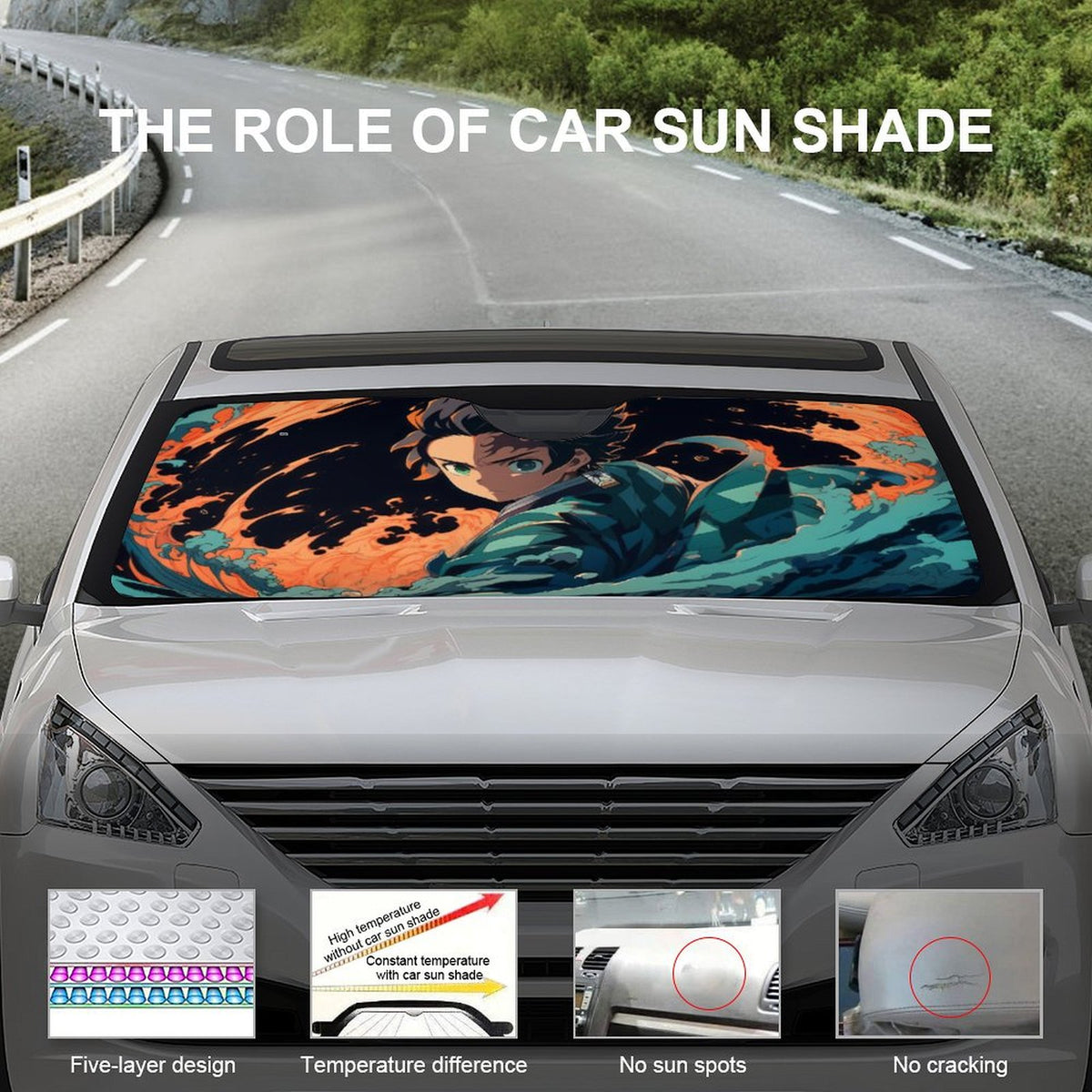Foldable Reflective Car Windshield Sunshade V2116