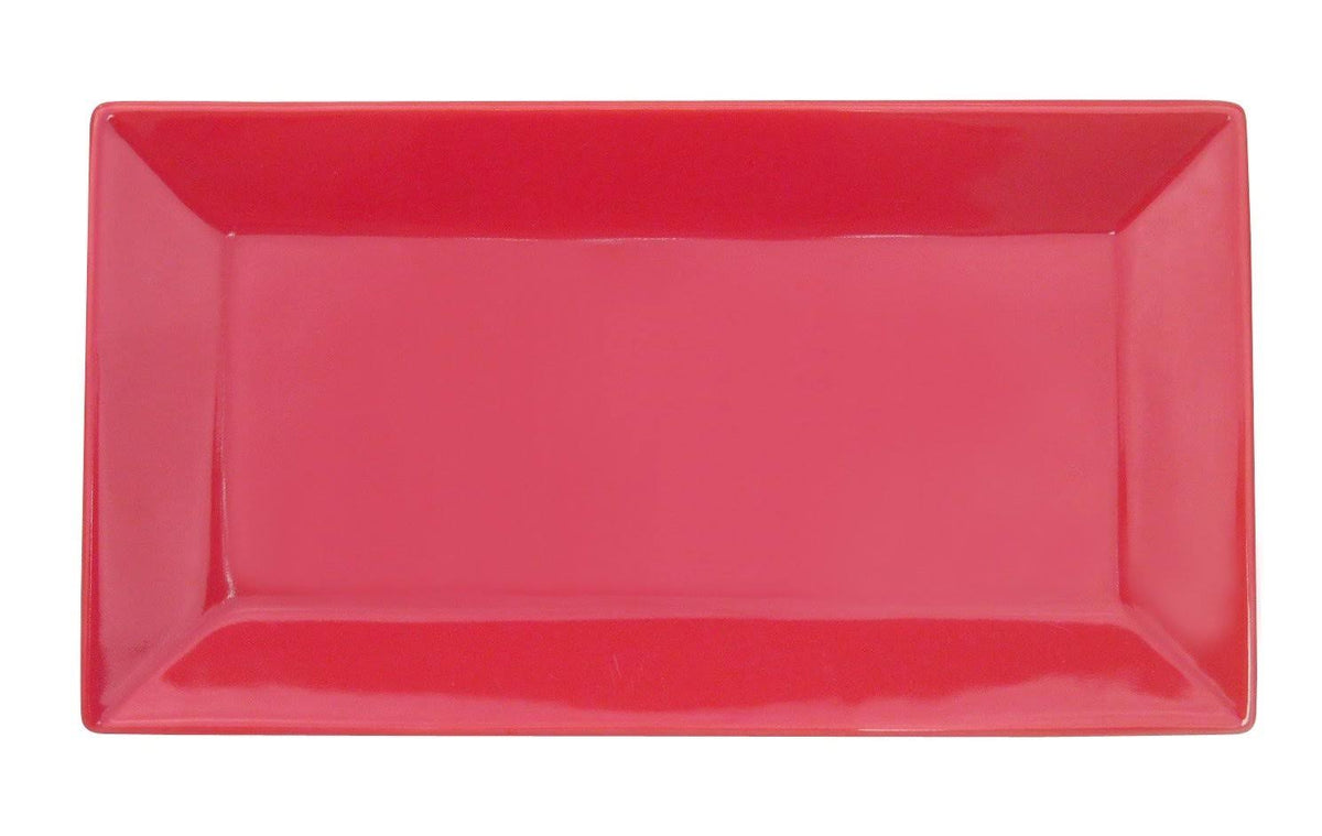 Red Stoneware Rectangular Platter, Box of 12 E304498