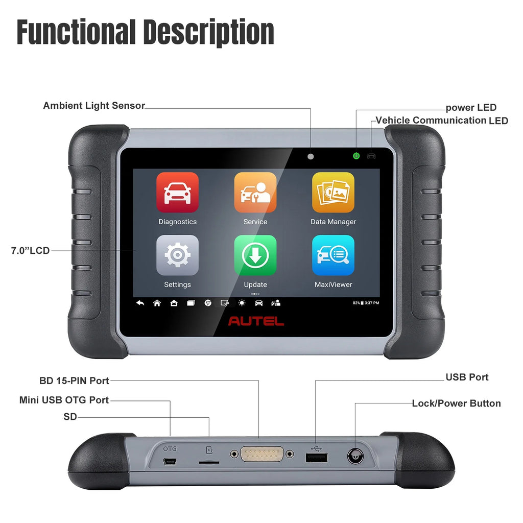 Autel MaxiCOM MK808Z Bi-Directional Full System Diagnostic Tablet F189