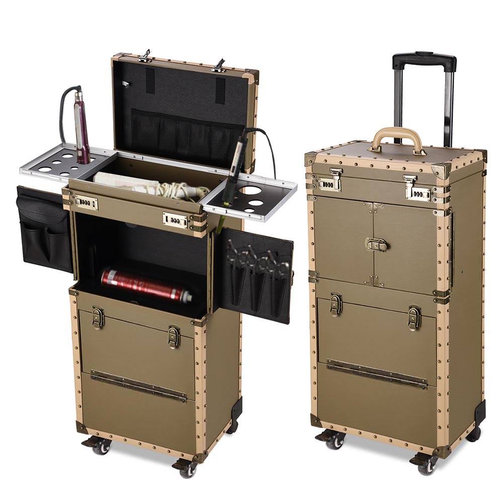 Bronze Pro XL Rolling Makeup Train Case O611