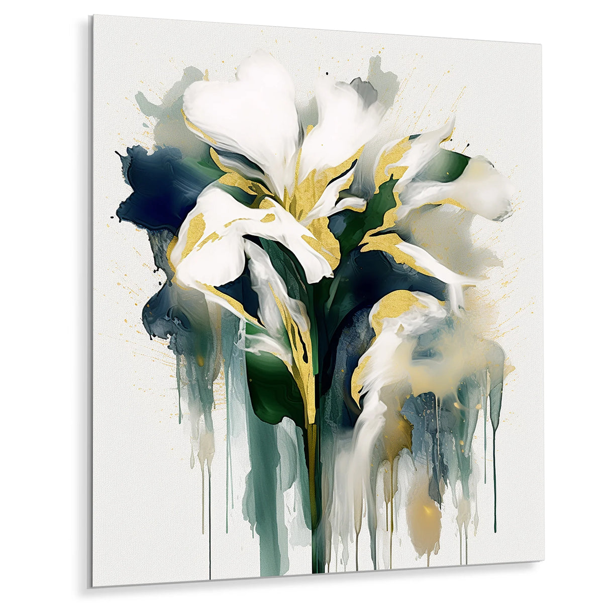 Green Floral Metal Art W530