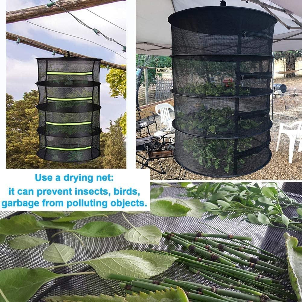 4-Layer Folding Nylon Mesh Drying Rack with Carrying Bag M977