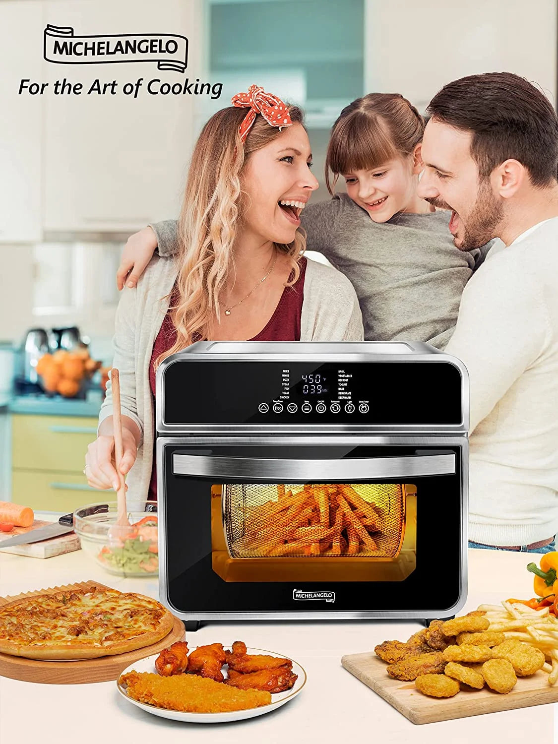 15-In-1 16 Quart Air Fryer Toaster Oven with 7 Accessories C551