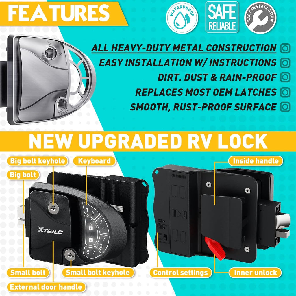 RV Keyless Entry Door Lock with Keypad and Deadbolt W99833