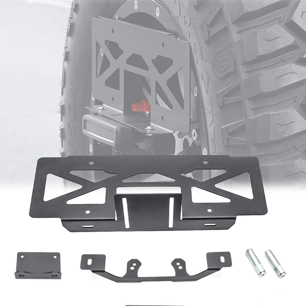 Rear Spare Tire Mount License Plate Relocation Bracket with 3rd Brake Light Mounting Bracket Kit for Jeep Wrangler JL 2018 2019 2020 2021 2022 Pack of 2 I137724