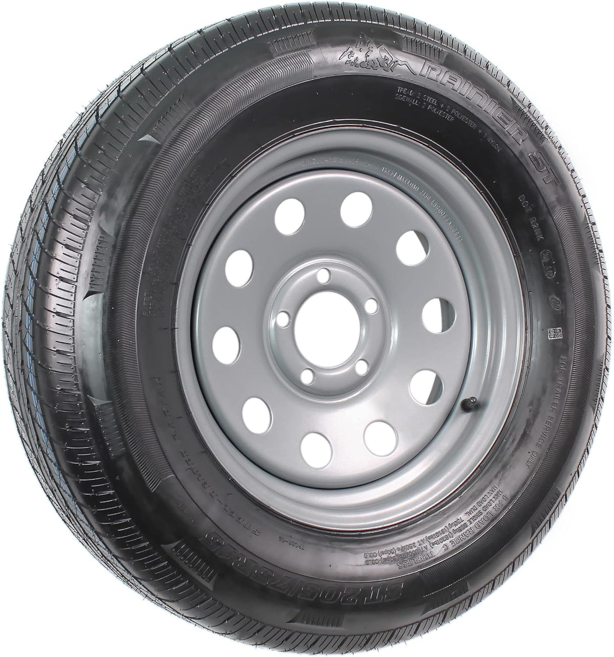 Gray Modular Trailer Tire On Rim ST205/75R15 5 Lug Wheel W191815
