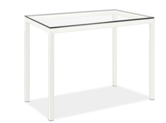 Clear Tempered Glass Bar Table with White Base J4133