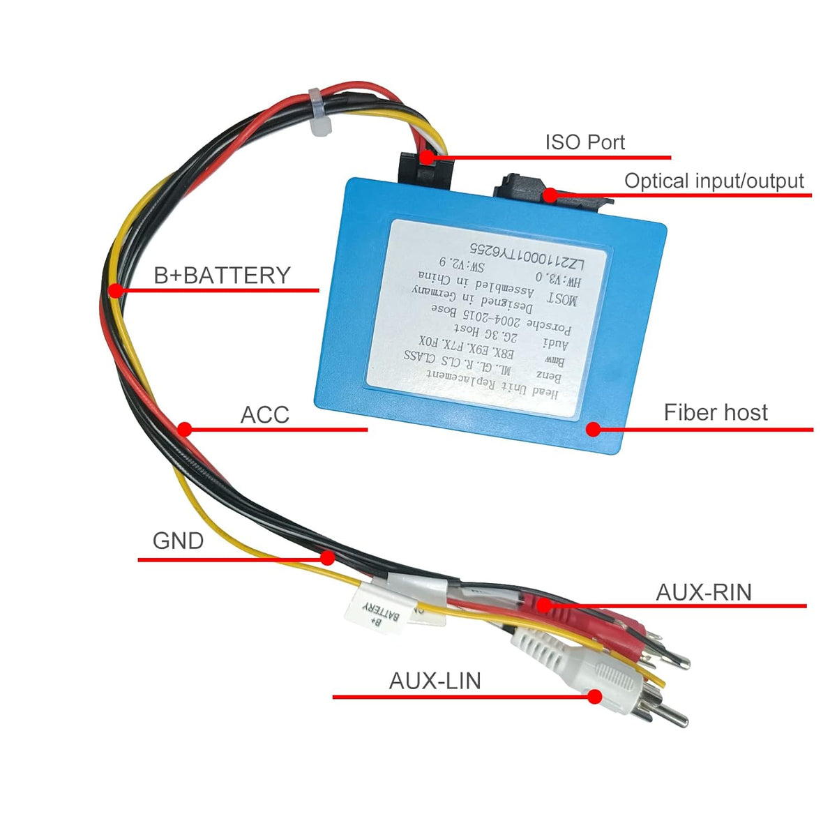 Optical Fiber Decoder Box for Car Stereo Radio Q29533
