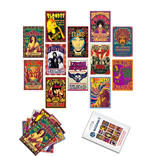 Vintage Rock Band Posters 12 Set 7.8X11.8 Inch W723824