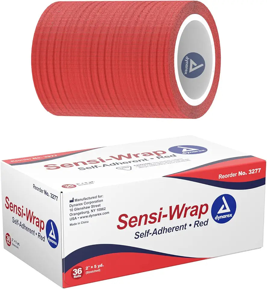 Self-Adherent Bandage Roll, Red, 2" x 5 Yard, Pack of 36 H88647