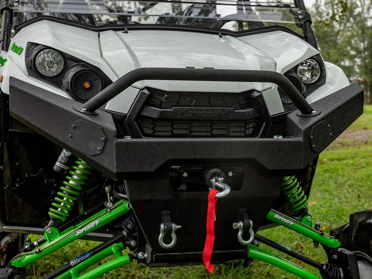 Wrinkle Black Steel Front Bumper with Tow Hooks V184