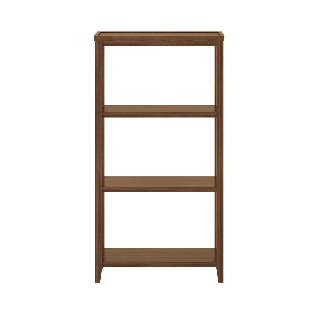 Walnut Brown Solid 3-Tier Tall Bookcase L534