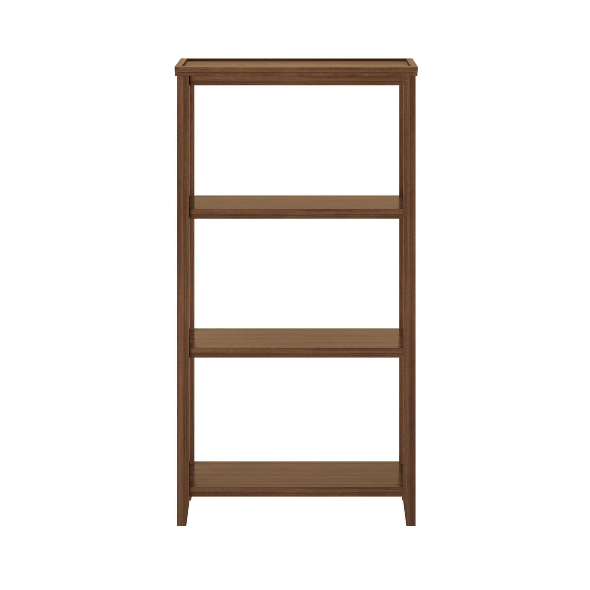 Walnut Brown Solid 3-Tier Tall Bookcase L534