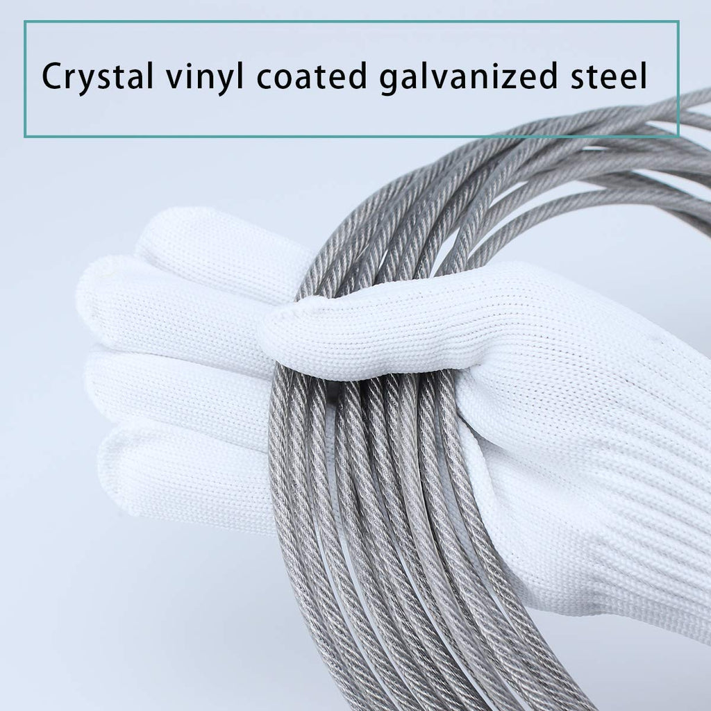 165ft Vinyl Coated Galvanized Steel Cable Rope 7x7 Strand P69772