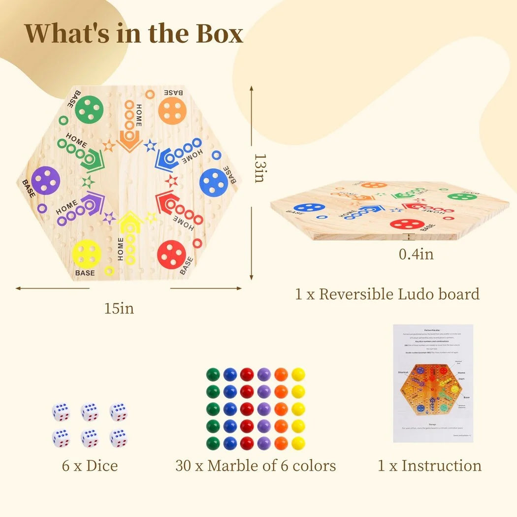 Double-Sided Wooden Marble Board Game Q708