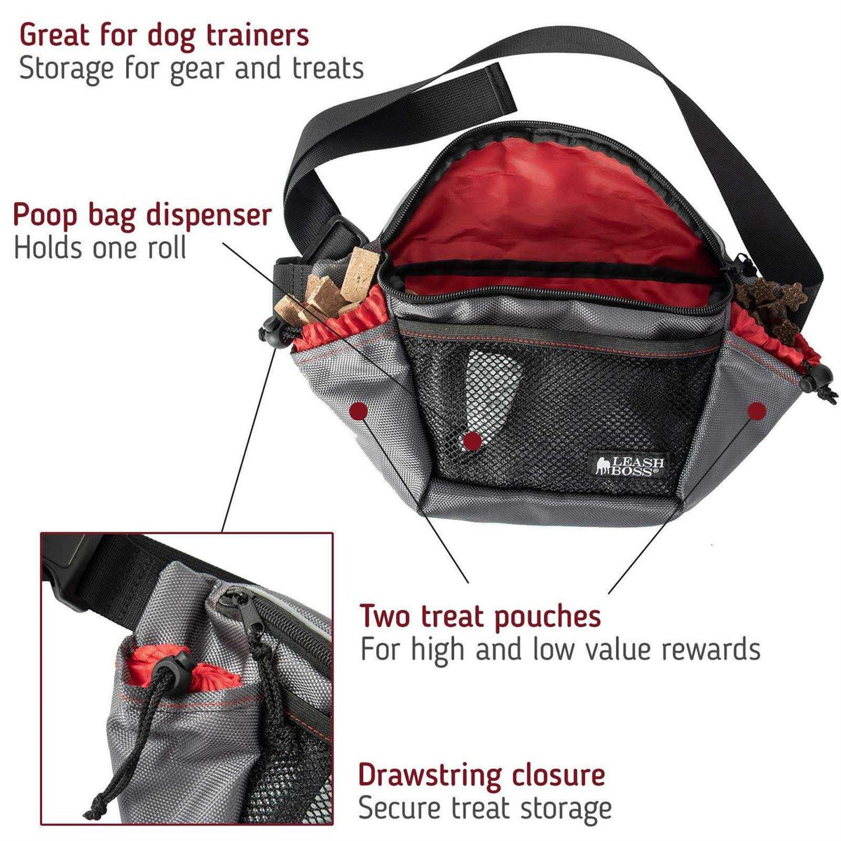 Dog Treat Training Pouch with Waste Bag Dispenser T580